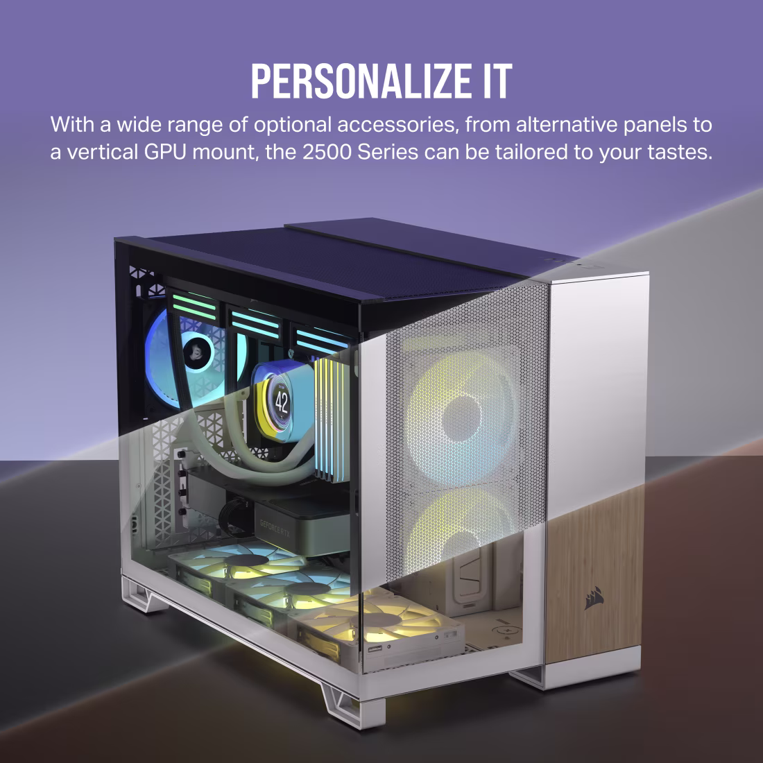 Corsair 2500D Airflow Mid-Tower PC Case, Upto 360mm Radiator & 11 x Fans Support, Dual Chamber Design, Modern I/O Panel, 1 x USB-C 3.2 Gen 1, 2 x USB 3.2 Gen 1 Ports, Audio Jack, Black | CC-9011263-WW thumbnail 13