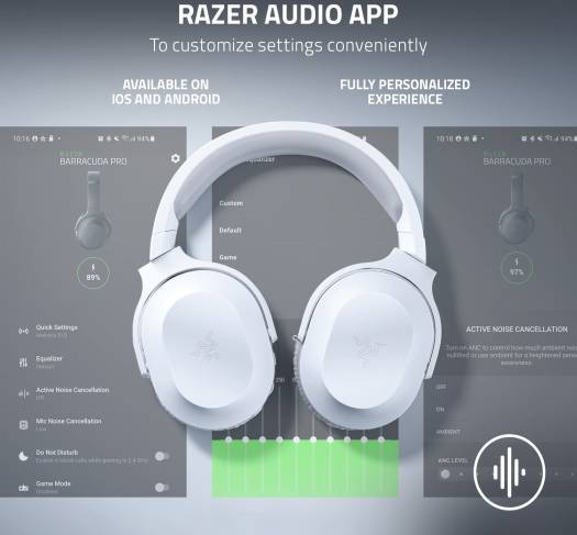 Razer Barracuda X Wireless Multi-platform Gaming & Mobile Headset 2022, USB-C/Wireless (2.4GHz), BT 5.2 Connect, 50H Battery, TriForce 40mm Drivers, 20 Hz-20 kHz Freq, Mercury | RZ04-04430200-R3M1 thumbnail 7