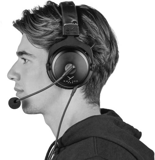 Beyerdynamic MMX 300 PRO Gaming Headset, STELLAR.45 Driver Technology, 5-40,000Hz Frequency Response, 48 Ohm Impedance, Cardioid Pattern, 2x Stereo Jack Plug 3.5mm & 3.5mm Adapter, Black | 730670 thumbnail 4