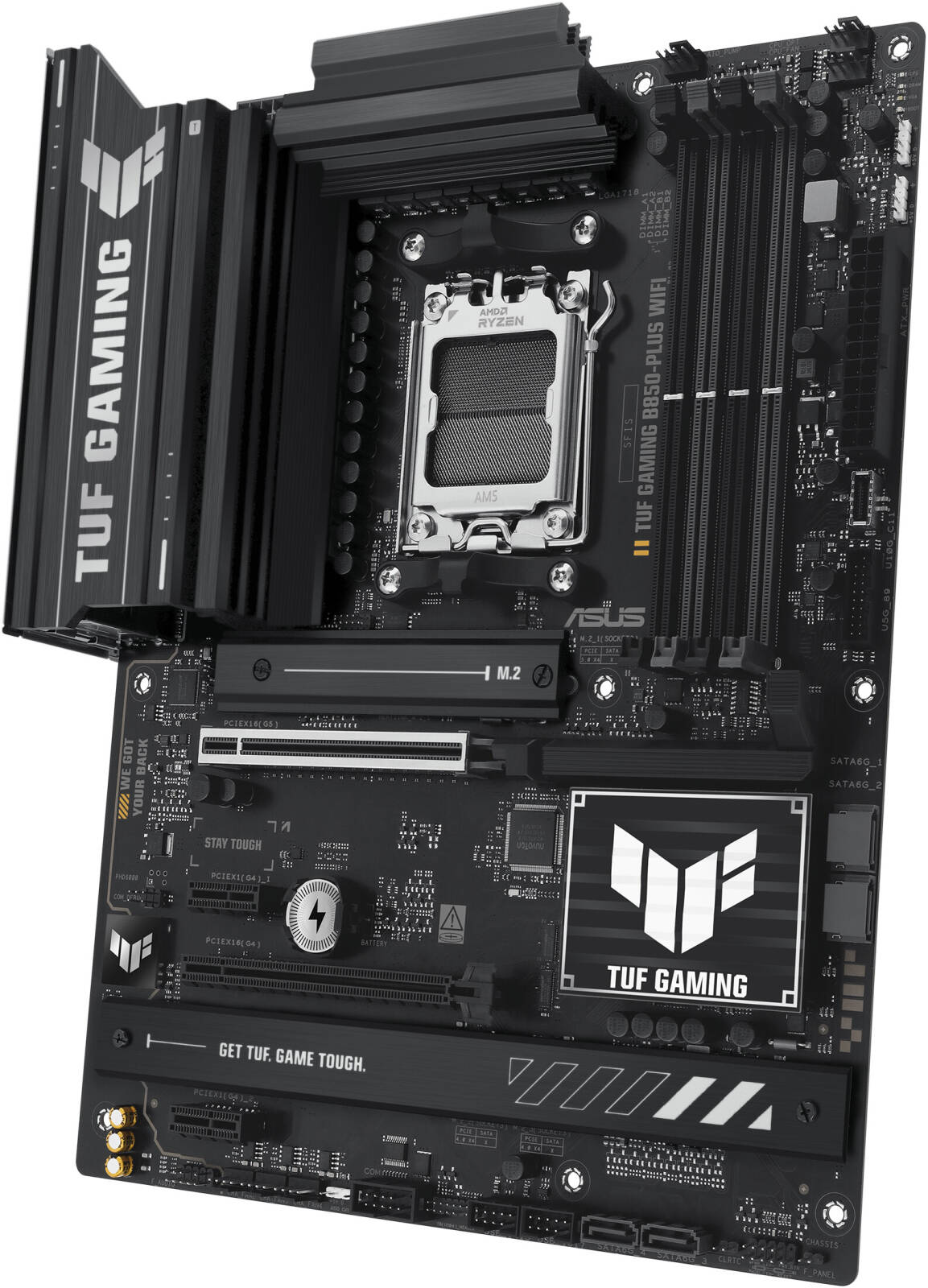 ASUS TUF Gaming B850M-Plus Wi-Fi AM5 Micro-ATX Motherboard, AMD B850 Chipset, 4x DIMM DDR5 Slots, Up to 192GB Max Memory, 1 x PCIe 5.0 x16 SafeSlot, 3 x M.2 Slots, Wi-Fi & BT | 90MB1IY0-M0EAY0 thumbnail 4