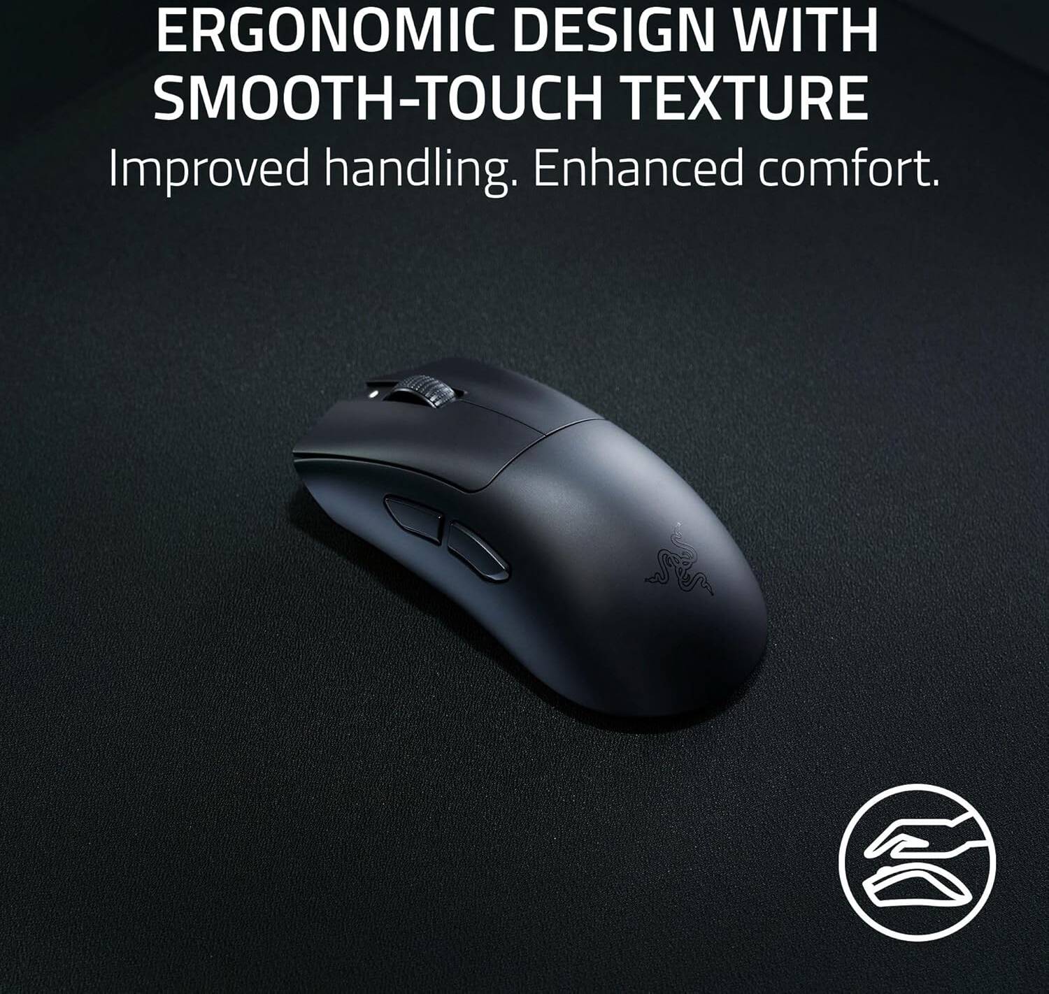 Razer Deathadder V3 HyperSpeed Wireless Gaming Mouse, Focus X 26K Optical Sensor, 26000 DPI Sensitivity, 40g Max Acceleration, 8 Programmable Buttons, Black | RZ01-05140100-R3G1 thumbnail 3