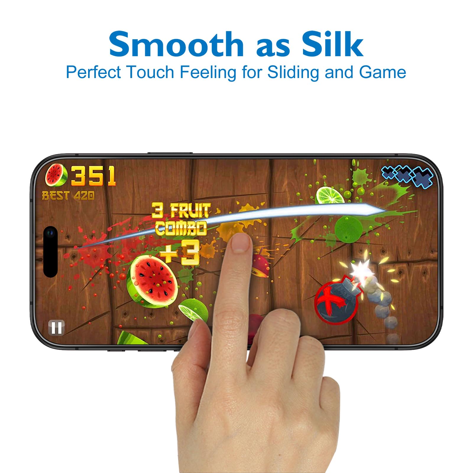 AZTECH AZT5DG 5D Tempered Glass Screen Protector for Apple iPhone 14 Pro Max [6.7 inch], Full Coverage Edge-to-Edge, 9H Hardness, HD Clear, Bubble-Free Smooth Touch thumbnail 6