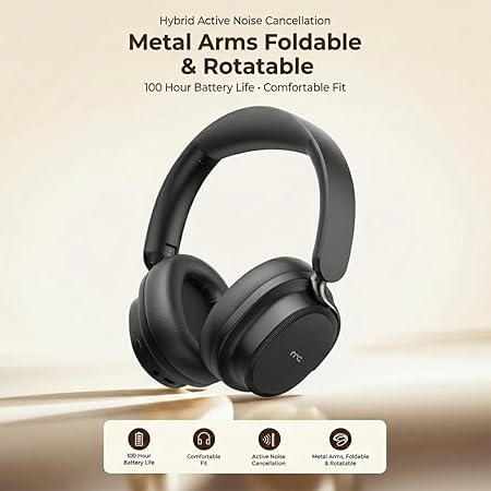 MYCANDY BHF-E300 BLUETOOTH HEADPHONE HYBRID ANC BLACK thumbnail 2