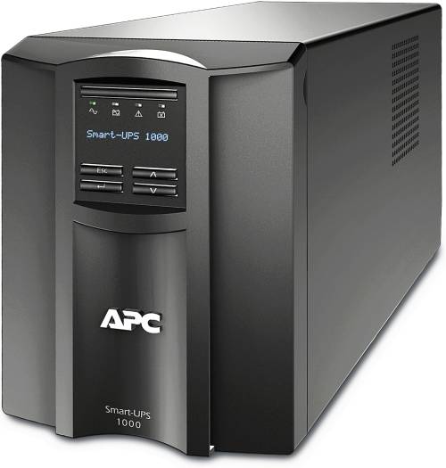 APC SMT1000IC Tower Smart UPS, Line Interactive, 1000VA / 700 Watts Power, 230 Voltage, 8x IEC C13 Outlets, Smart Connect Port + Smart Slot Interface, AVR / LCD, 3 Hours Charge Time, Black | SMT1000IC - Image 1