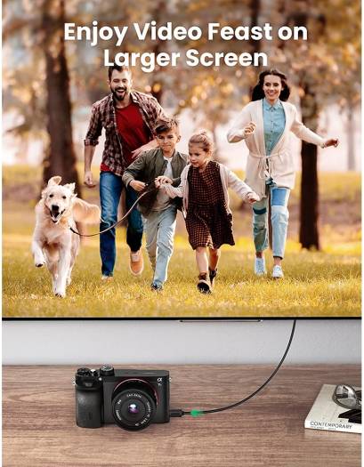 UGREEN HD127 Micro HDMI to HDMI Adapter Cable, Male to Male High Speed HDMI Cable, Supports 3D 4K 60Hz 1080P Audio Return, Gold-Plated Connectors, 2 Meter Cable Length, Black | 30103 thumbnail 7