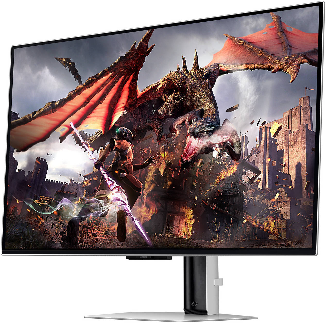 SAMSUNG Odyssey G8 32" 4K UHD OLED, 240Hz, Gaming Monitor, 0.03ms Response, AMD FreeSync, HDR10+ 1B Colors, Built-in 10W Speakers & Smart Features, Silver | LS32DG802SMXUE/LS32DG802SNXZA thumbnail 2