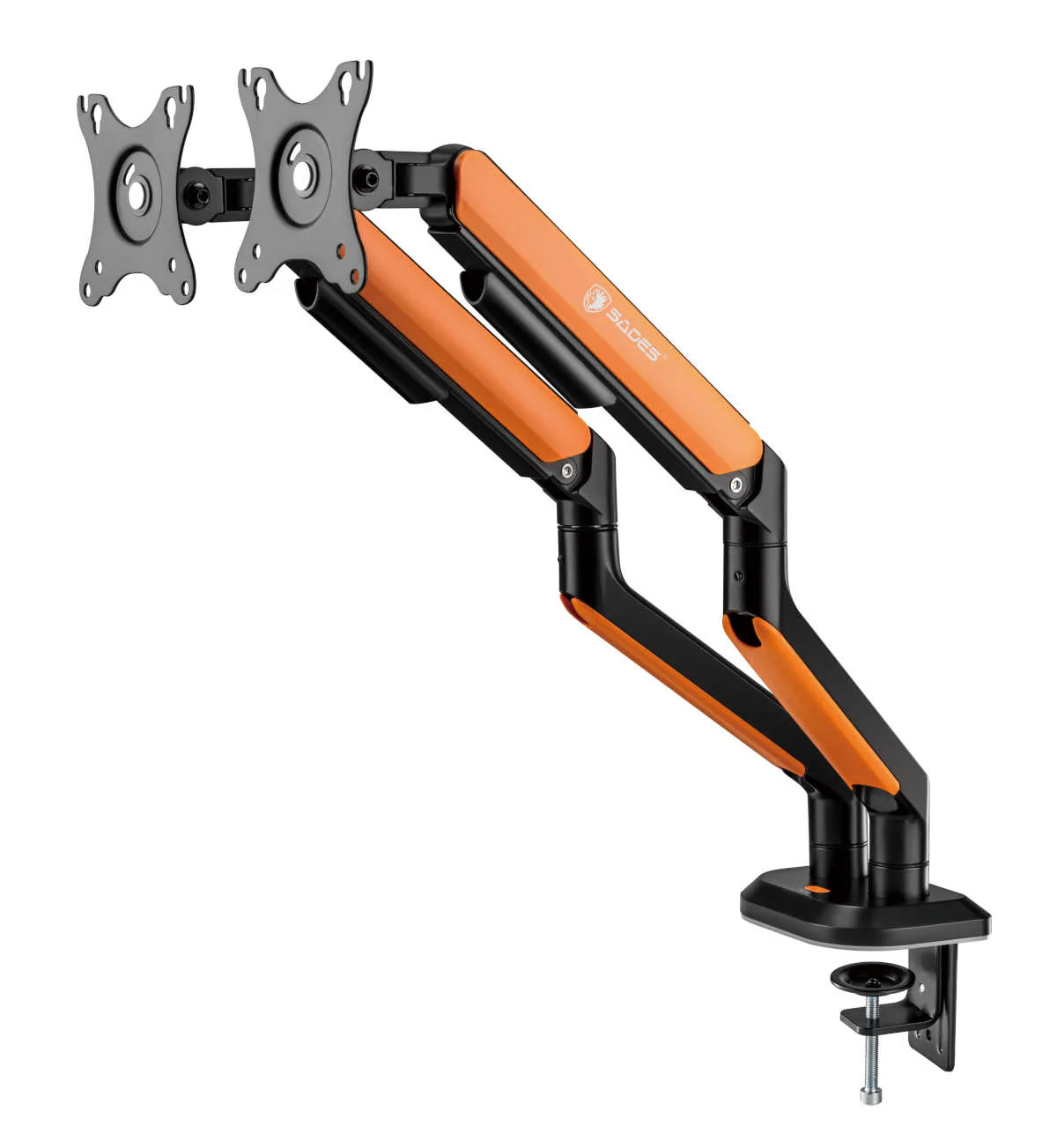SADES APEP SA-MS02 RGB DUAL MONITOR MOUNT ARM (MAX SCREEN SIZE 32"/9KG PER ARM) - ORANGE thumbnail 3