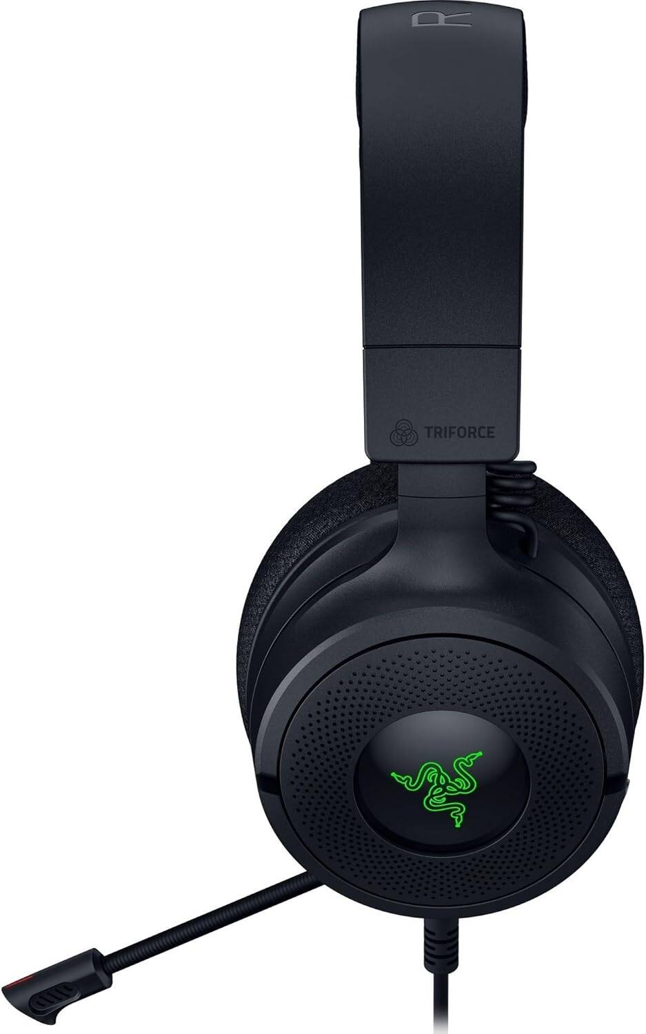 Razer Kraken V4 X Wired Gaming Headphones, 40mm Razer TriForce Driver, Retractable Razer HyperClear, Unidirectional Pick-Up Pattern, Hybrid Fabric & Leatherette Cushions, Black | RZ04-05180100-R3M1 thumbnail 2
