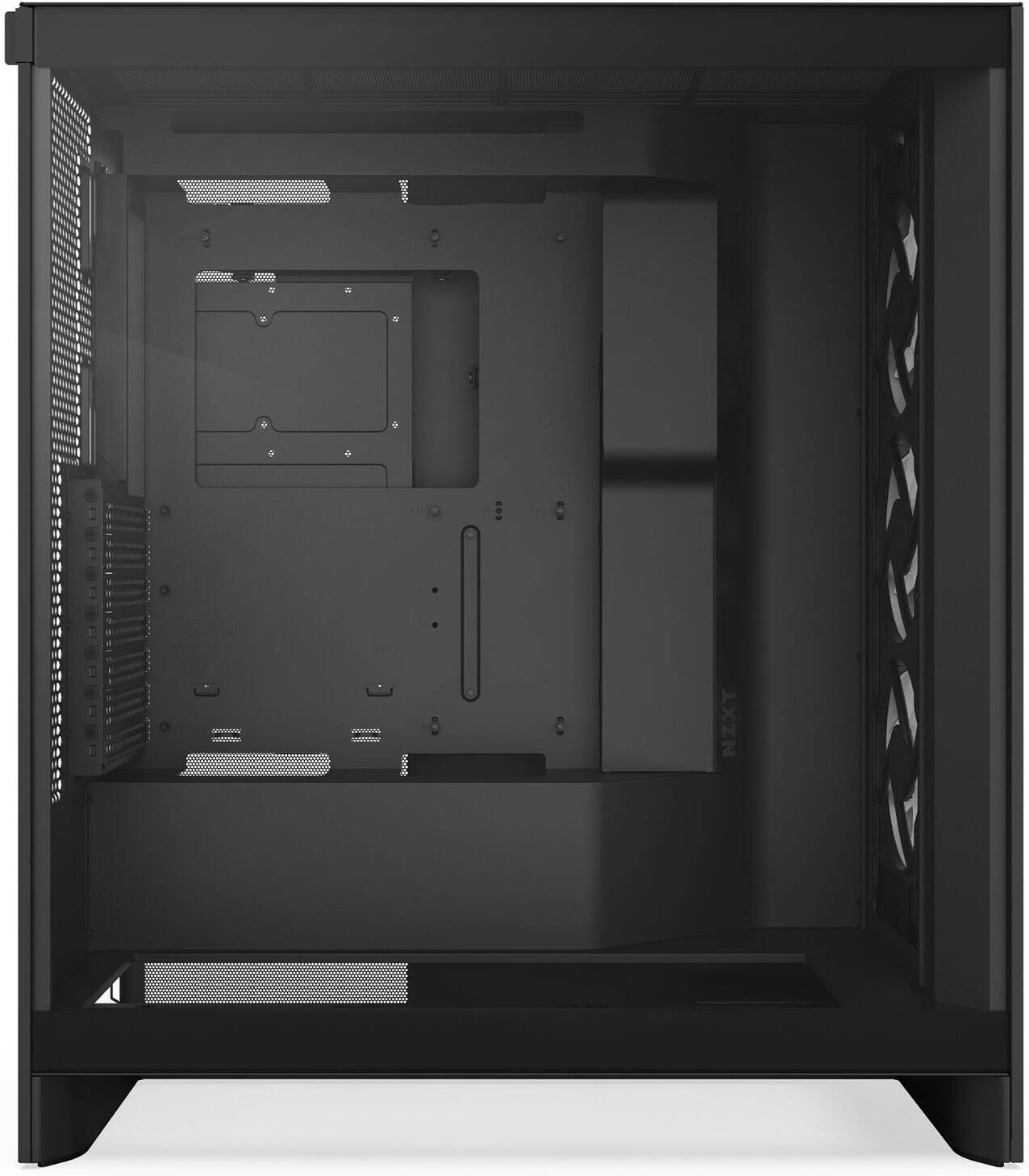 NZXT H7 Flow RGB Mid-Tower ATX Airflow Computer Case, 3x RGB Core Pre-Installed Fans, Up to 420mm Radiator & 10x Fans Support, SGCC Steel Material, Dark Tinted Tempered Glass, Black | CM-H72FB-R1 thumbnail 5