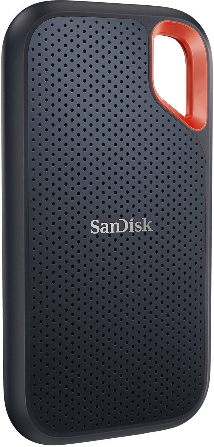 SanDisk 2TB Extreme Portable External SSD V2, Up to 1050 MB/s Read & Up to 1000 MB/s Write Speeds, USB 3.2 Gen 2 Type-C, 256-Bit AES, Carabiner Loop, IP55, Black - Orange | SDSSDE61-2T00-G25 thumbnail 2
