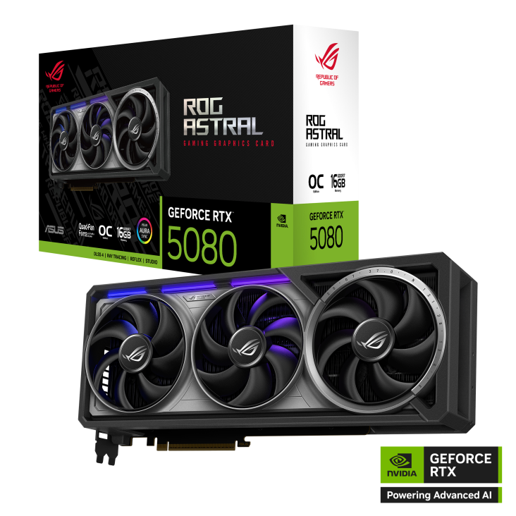 ROG Astral GeForce RTX 5080 16GB GDDR7 OC Edition | 90YV0LV0-M0NA00 - Image 1