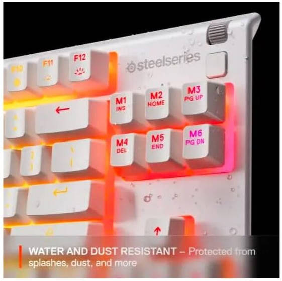 SteelSeries Apex Pro TKL Gen 3 Gaming Keyboard, OmniPoint 3.0 Adjustable HyperMagnetic Switches, OLED Smart Display, Double Shot PBT Keycaps, US English Layout, Wired Connectivity, White | 64898 thumbnail 5