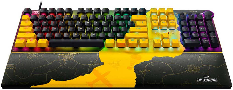 Razer Huntsman V2 Optical Gaming Keyboard PUBG Battleground Edition, Fastest Clicky Optical Red Switches w/ Quick Keystrokes, 8000Hz Polling, Media Keys & Dial, US-Layout, Black | RZ03-03932300-R3M1 thumbnail 2