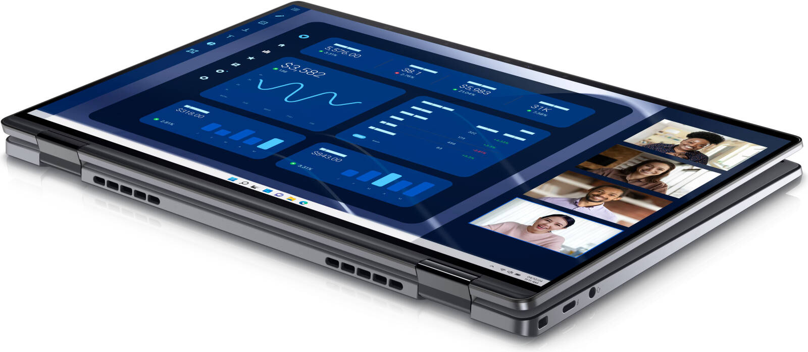 Dell Latitude 9450 2-in-1 Laptop, 14" QHD+ ComfortView+ Touch Display, Intel Core Ultra 7 165U, 16GB RAM, 256GB SSD, Intel Graphics, English (US) Keyboard, Windows 11 Pro, Grey | 9450-LAT-970MW thumbnail 4