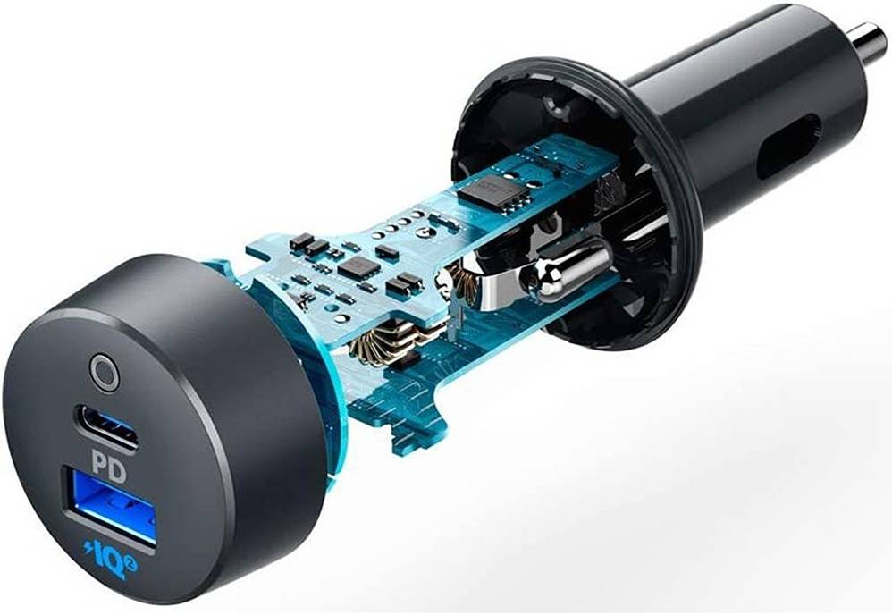 Anker PowerDrive PD 2 35W, MultiProtect Technology, USB C Car Charger, One 18W PD Port and 1 15W Fast Charge Port, PowerIQ 2.0 technology, Black+Gray | A2732HF1 thumbnail 3