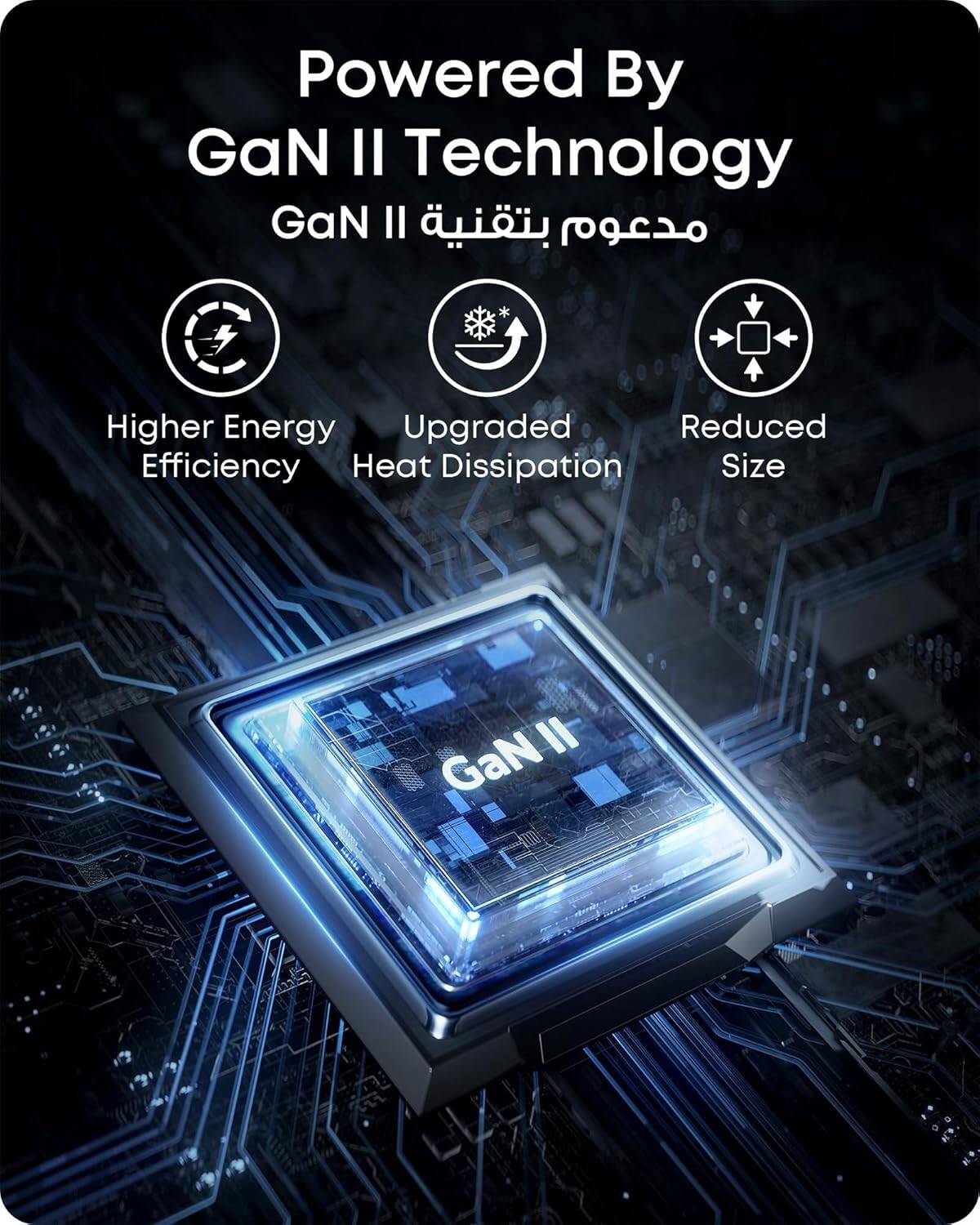 Anker 735 Charger, 65W Power, GaN II Technology, 2x USB-C & 1x Type-A Ports, Small Compact Design, Charge Up to 3 Devices Simultaneously, UK Plug, Black | A2667 thumbnail 7