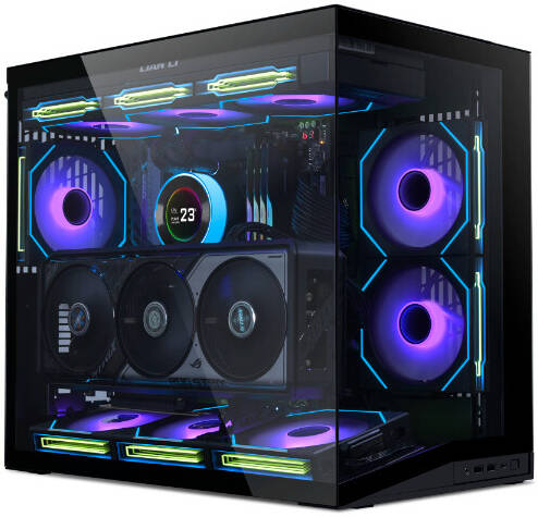 Lian-Li O11 DYNAMIC MINI V2 Flow ATX Computer Case, 5x 120mm PWM Reverse Fan, Up to 360mm Radiator Support, 5 Expansion Slot, 2mm Aluminum & 1mm Mesh Panel, 4.0mm Tempered Glass, Black | O11DMIV2FX - Image 1