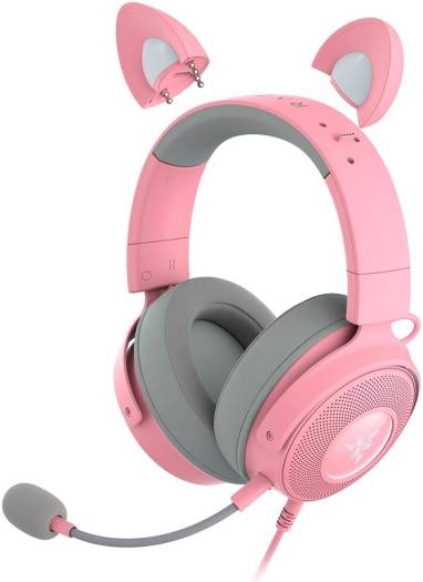 Razer Kraken Kitty V2 Pro Gaming Headphones, 50mm Razer TriForce Titanium, Passive Noise Cancellation, Unidirectional Pick-Up Pattern, USB Type-A Connectivity, Quartz | RZ04-04510200-R3M1 thumbnail 2