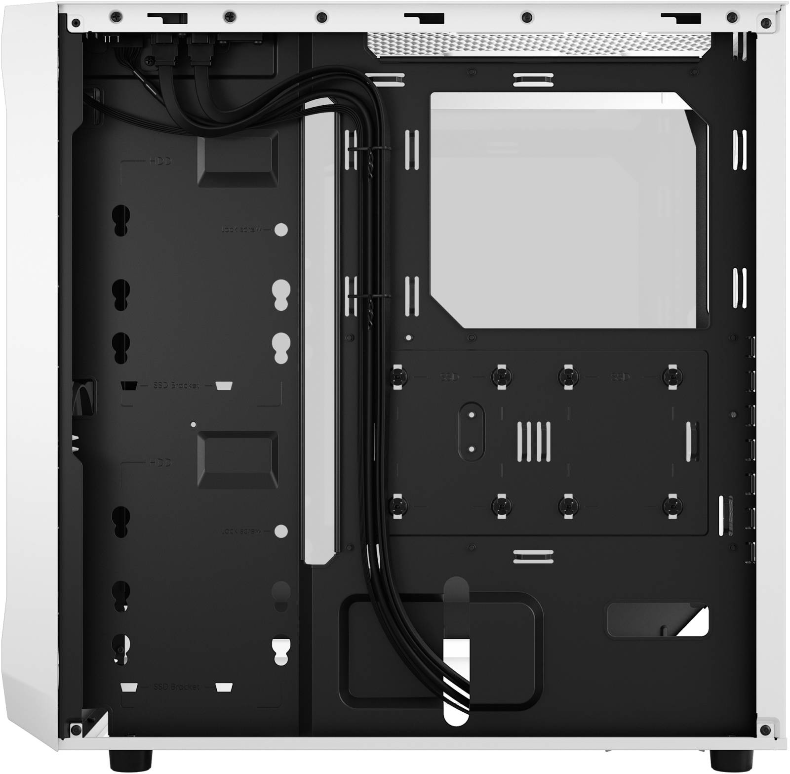 Fractal Design Focus 2 RGB TG Clear Tint ATX PC Case, Temp Glass Side Panel, Mesh Design Front, High Airflow, Up to 6x120mm Fan & Up to 360mm Radiator, Smart Config, 2x USB 3.0, White | FD-C-FOC2A-04 thumbnail 10