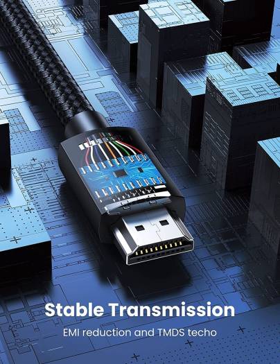 UGREEN Braided 4K Male to Male HDMI Cable, High-Speed HDMI 2.0 Cord, 18Gbps with Ethernet, 4K@60HZ HDR ARC Video Wire, Compatible with Laptop, PS5 & Smart TV, 2 Meter, Black | 40101B thumbnail 2