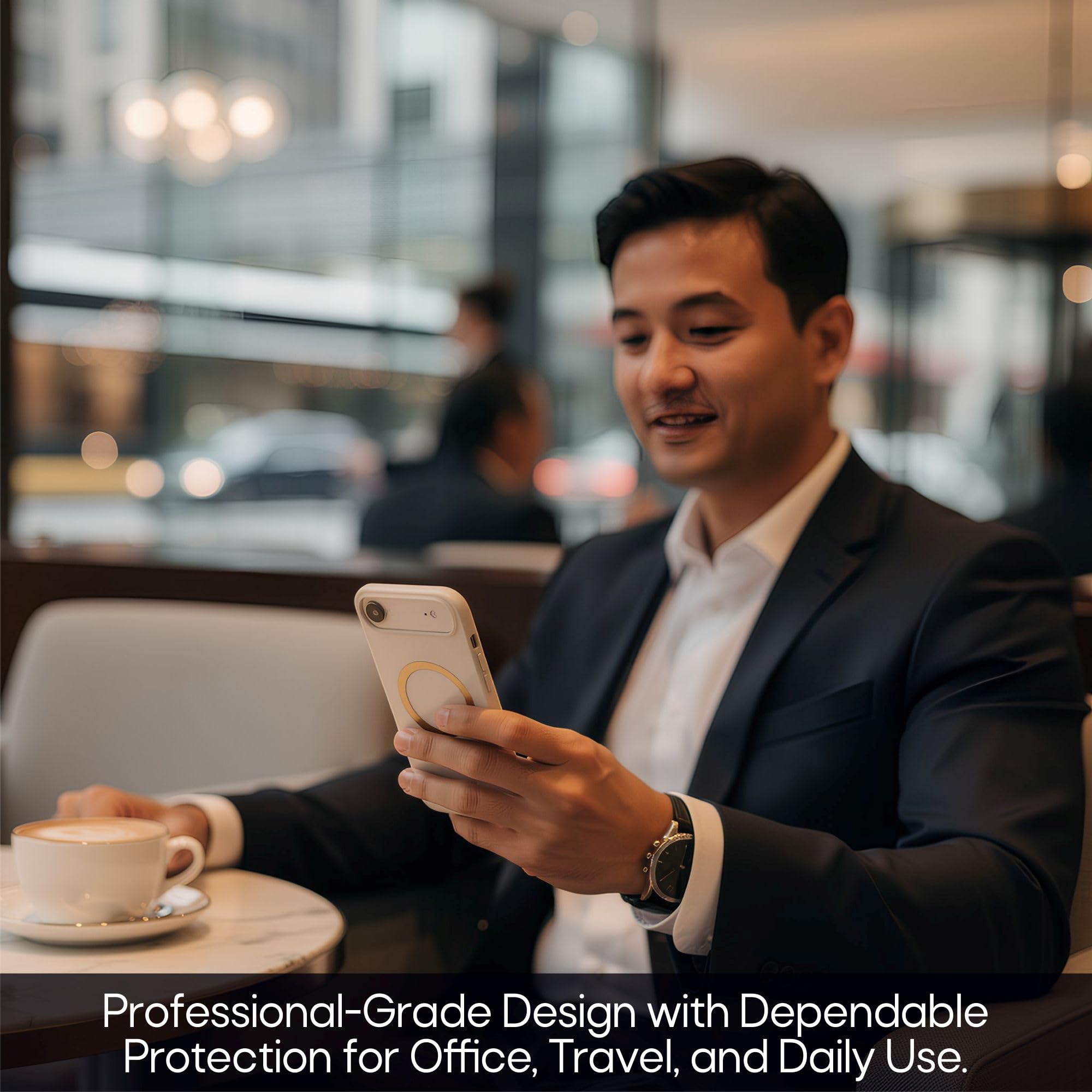 AZTECH Clear Fiber MagSafe Case for iPhone 17 Air Slim Transparent Protective Cover with Strong Magnetic Lock, Shockproof TPU, Scratch Resistant Back, Camera Protection – Orange thumbnail 3