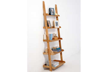 Oak wide ladder shelves