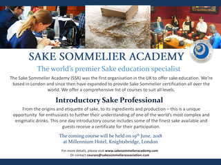Sake sommelier academy intro 1