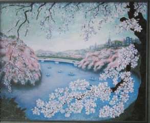 Keiko  painting  requiem with sakura march2011