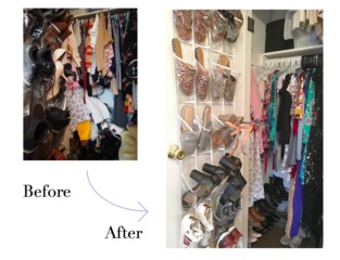 Ny sustainable wardrobe organizing before   after