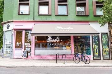 Cafe exterior pink