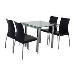 Division street glass and chrome dining set second hand