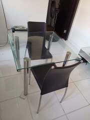 Glass desk   chairs