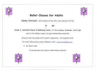 Sunday ballet no price flyer