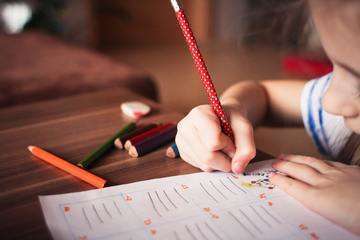 Close up of girl writing 256468