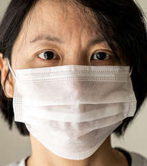 China woman wear medical mask protection from flu  tzml475