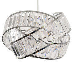 Hudson pendant shade in chrome and clear 