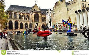 Centre pompidou stravinsky fountain georges dali graffiti portrait installation modern art street art 46143408