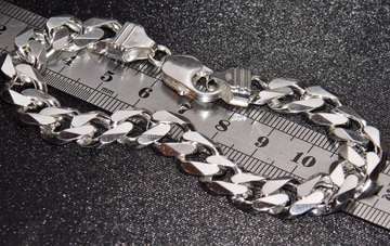 1 sterling silver men s heavy curb bracelet   solid sterling silver 925 code 84.95