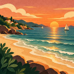 15 seaside sunset