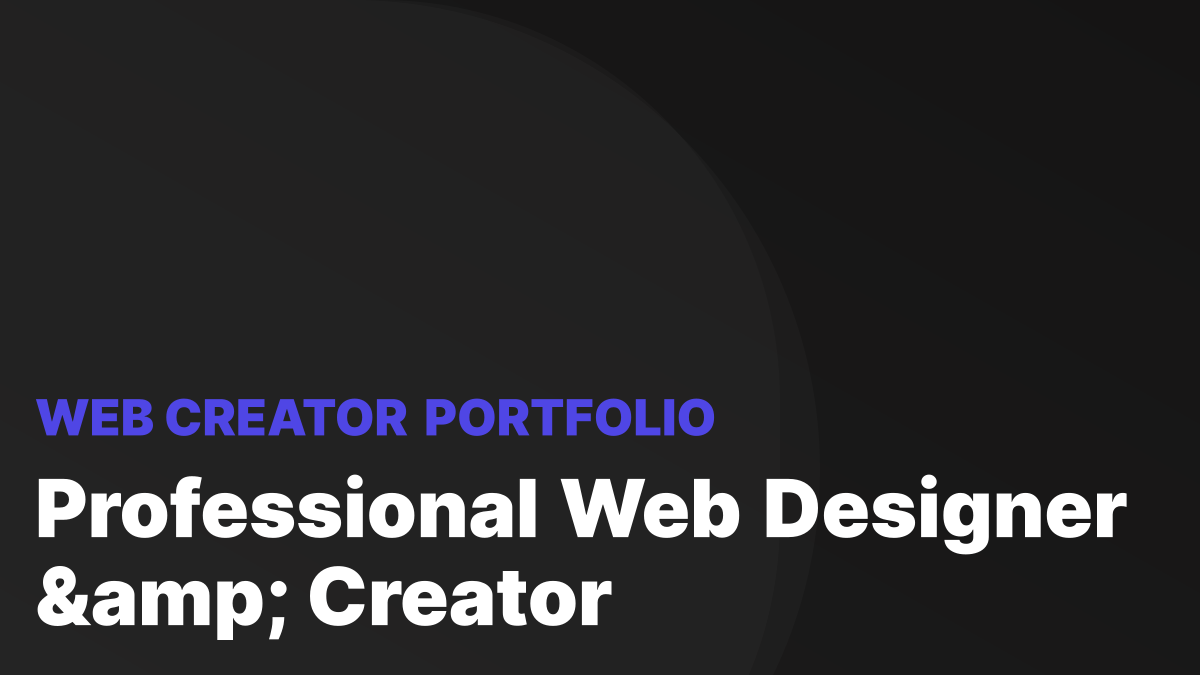 Contact Form - Web Creator Portfolio
