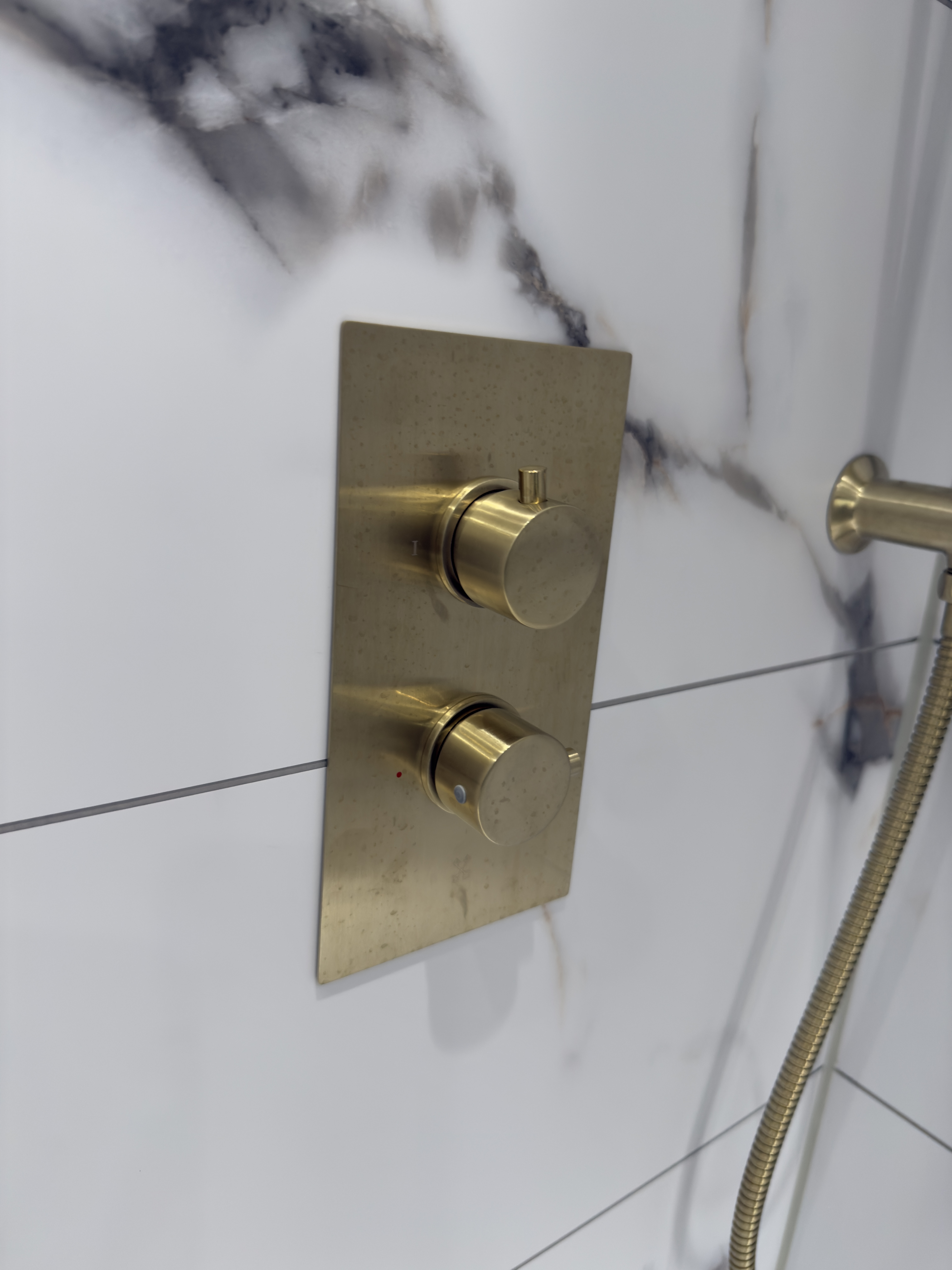 Concealed brass shower system