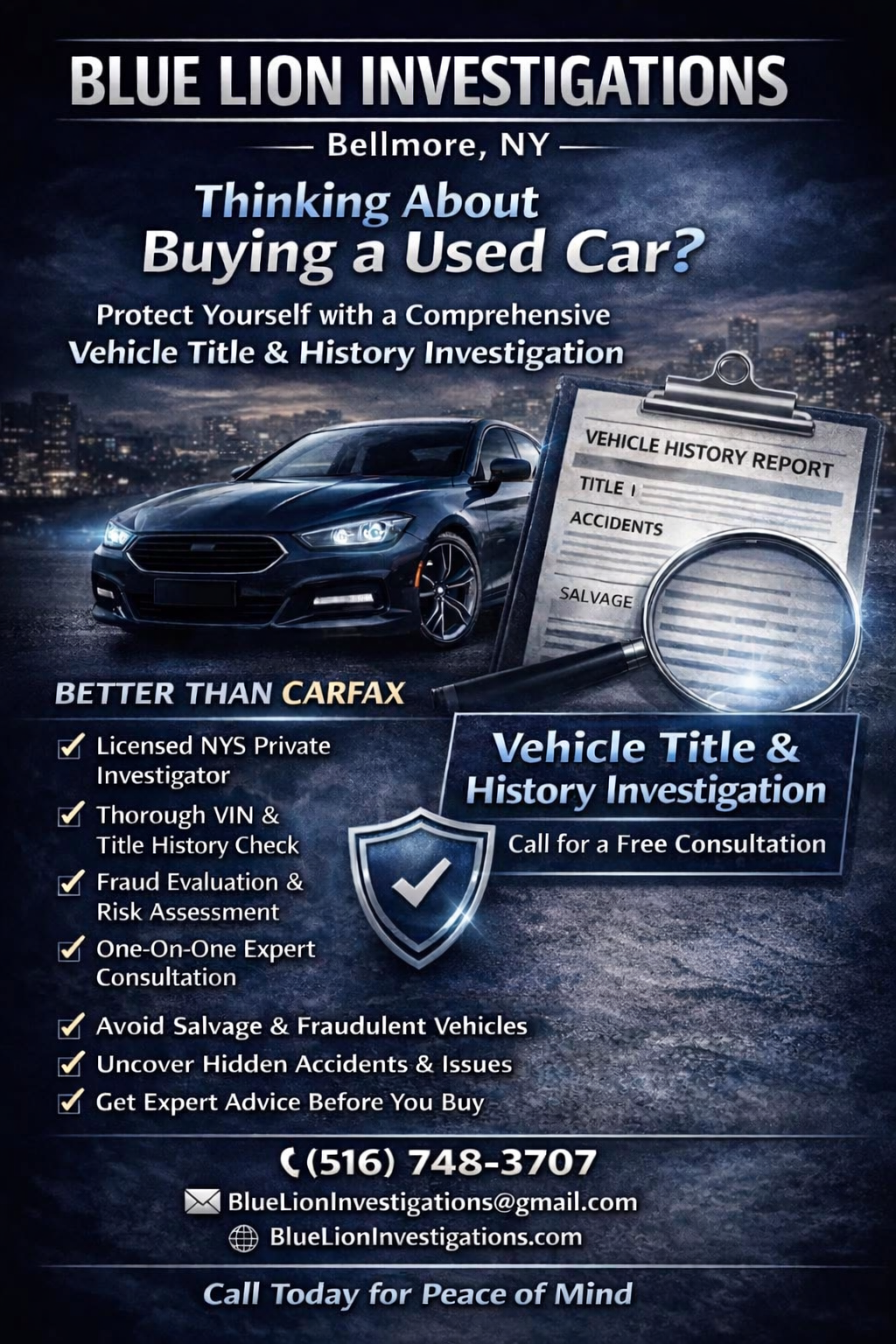 <span>Buying a Used Car? Vehicle Title & History Investigation</span>