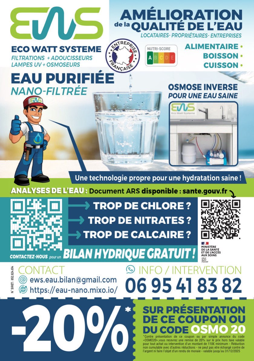 Eau Osmosée Nano-Filtrée