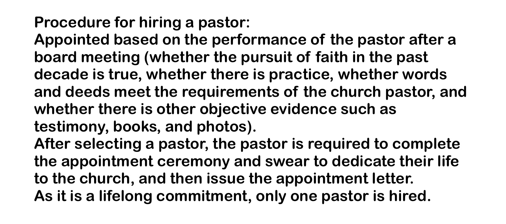 <span>Procedure for hiring a pastor</span>