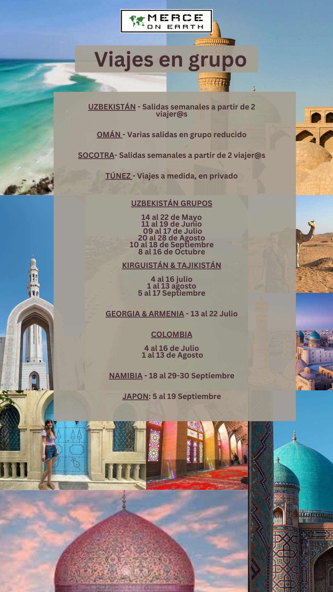 <span>Todos los viajes en grupo reducido con Merce on Earth!</span>