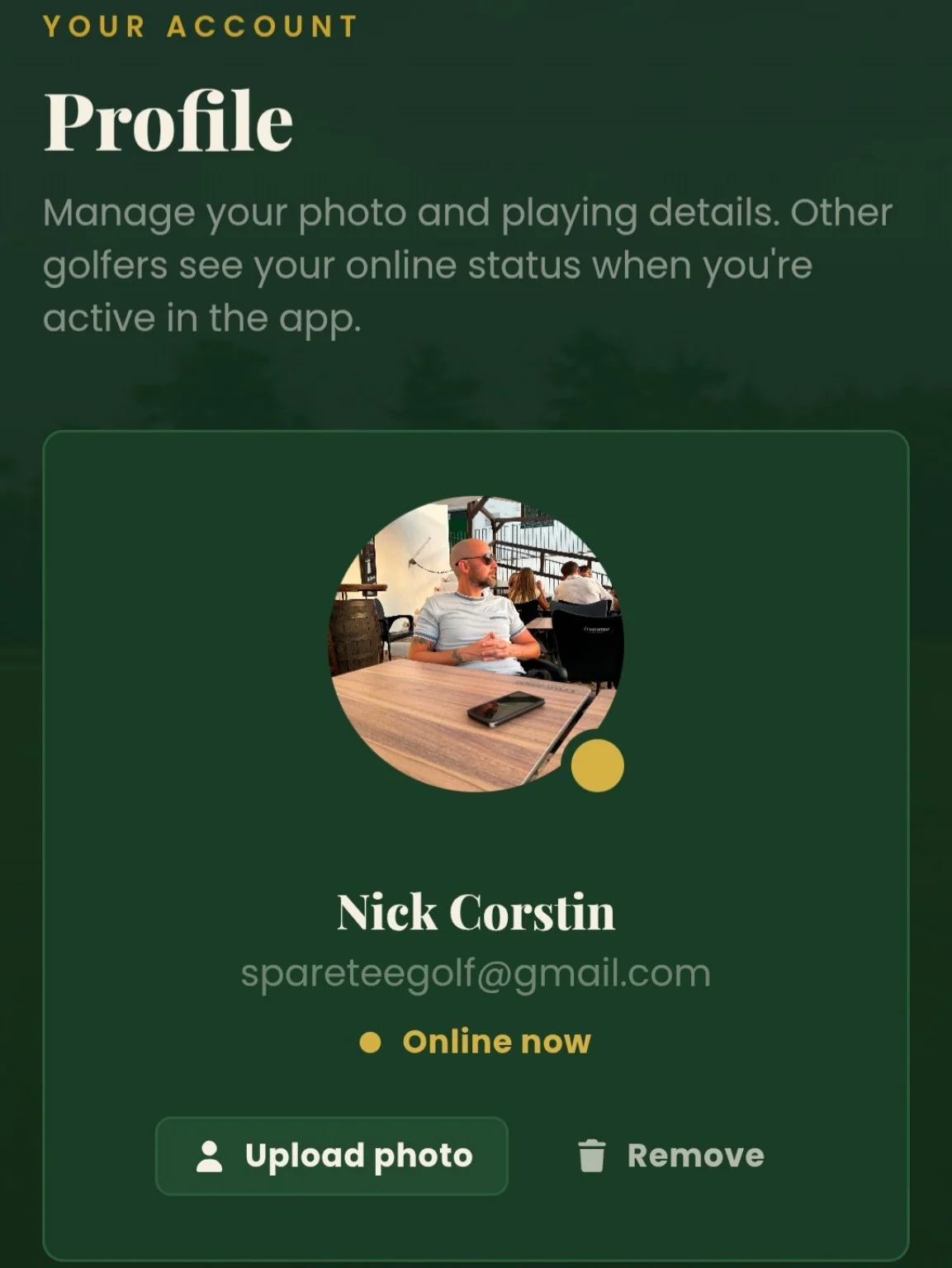 <span>Create your golfer profile</span>