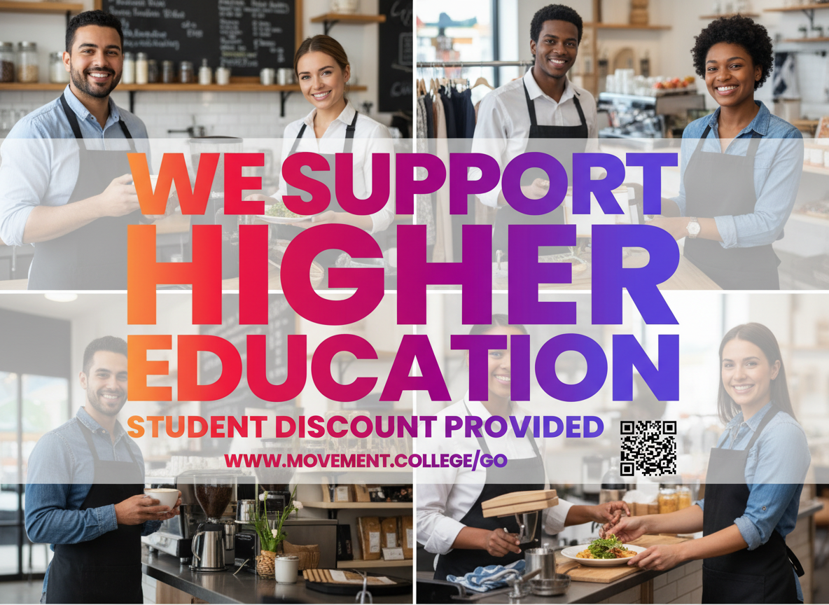 <p><strong>Local Businesses & Merchant Sign-Ups</strong></p><p><strong>Bring thousands of students to your business</strong></p><p><strong>The Movement</strong> is a student savings network that connects college students with local businesses through a simple QR-based student discount.</p><p><strong>What you get: </strong>real foot traffic, repeat customers, and measurable sales. <strong>What it costs:</strong> free to join.</p><p><strong>Sign-up takes about 2 minutes</strong>. We handle the setup — you just display your QR code.</p><p><strong>Why merchants join</strong></p><p>·         <strong>More customers, fast:</strong> students discover you in our directory and app</p><p>·         <strong>Repeat visits:</strong> discounts encourage students to come back</p><p>·         <strong>Measurable results: </strong>see usage and transactions in weekly reports</p><p>·         <strong>Extra visibility:</strong> top-performing partners can be highlighted as a <strong>“Student Favorite”</strong></p><p><strong>How it works (simple onboarding)</strong></p><p>1.      <strong>Sign up</strong> and choose your student discount percentage</p><p>2.      <strong>Get your QR code</strong> + quick display instructions</p><p>3.      <strong>Display it in-store </strong>so students can scan and redeem</p><p>4.     <strong> Track performance</strong> with weekly reports on student usage and transactions</p><p>5.     <strong> Boost repeats </strong>with optional promotions and featured placement</p><p><strong>What you need to get started</strong></p><p>· <strong>  </strong>      Your preferred <strong>student discount (%)</strong></p><p>·         A <strong>mobile number</strong> so we can text your QR code + updates</p><p>Suggested discount ranges Most merchants choose <strong>15%–25%, with 20%</strong> being the most common.</p><p><a target="_self" href="https://www.theivhallgroupllc.com/austin-tx-businesses-partner-with-the-movement"><span style="color:rgb(219, 20, 20)"><strong>Local Businesses & Merchant Sign-Up</strong></span></a><strong> </strong>Today to schedule a <strong>5-minute appointment with your local territory manager</strong> to get you set up</p>
