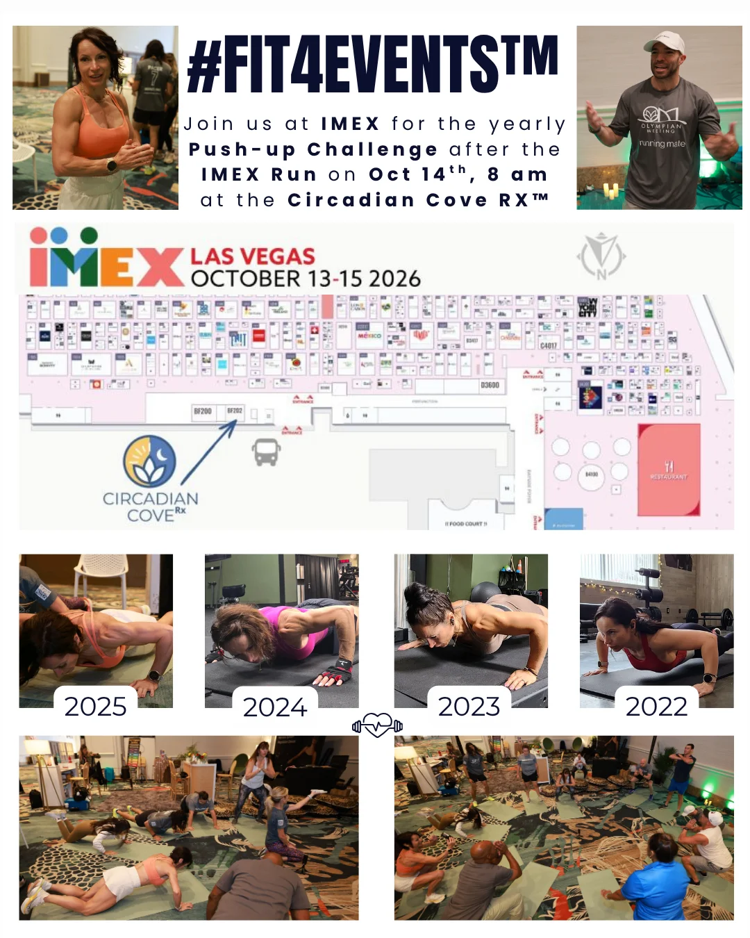 <span>The 2026 #fit4events™ Push-Up/Air Squat Challenge at IMEX</span>
