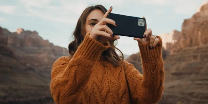 Creator filming with a phone