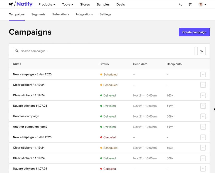 campaign_list_of_all_you've_run_notify